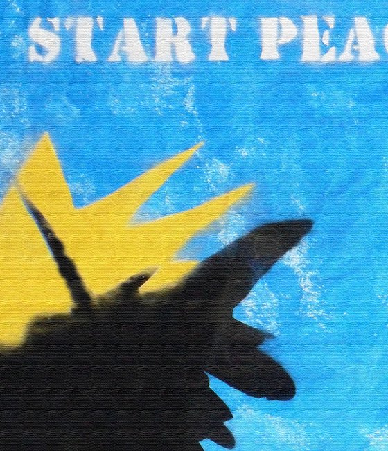 STOP WARRING (ON A BOX CANVAS).