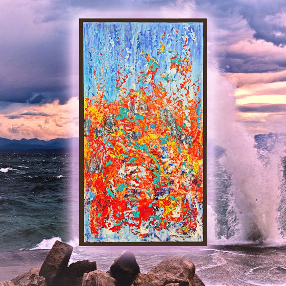 UNDERWATER ERUPTION 2,   L,   framed