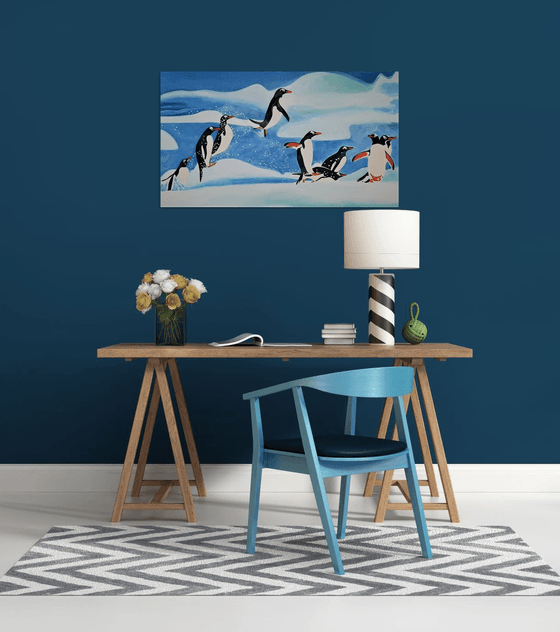 Penguins / 100 X 57 cm