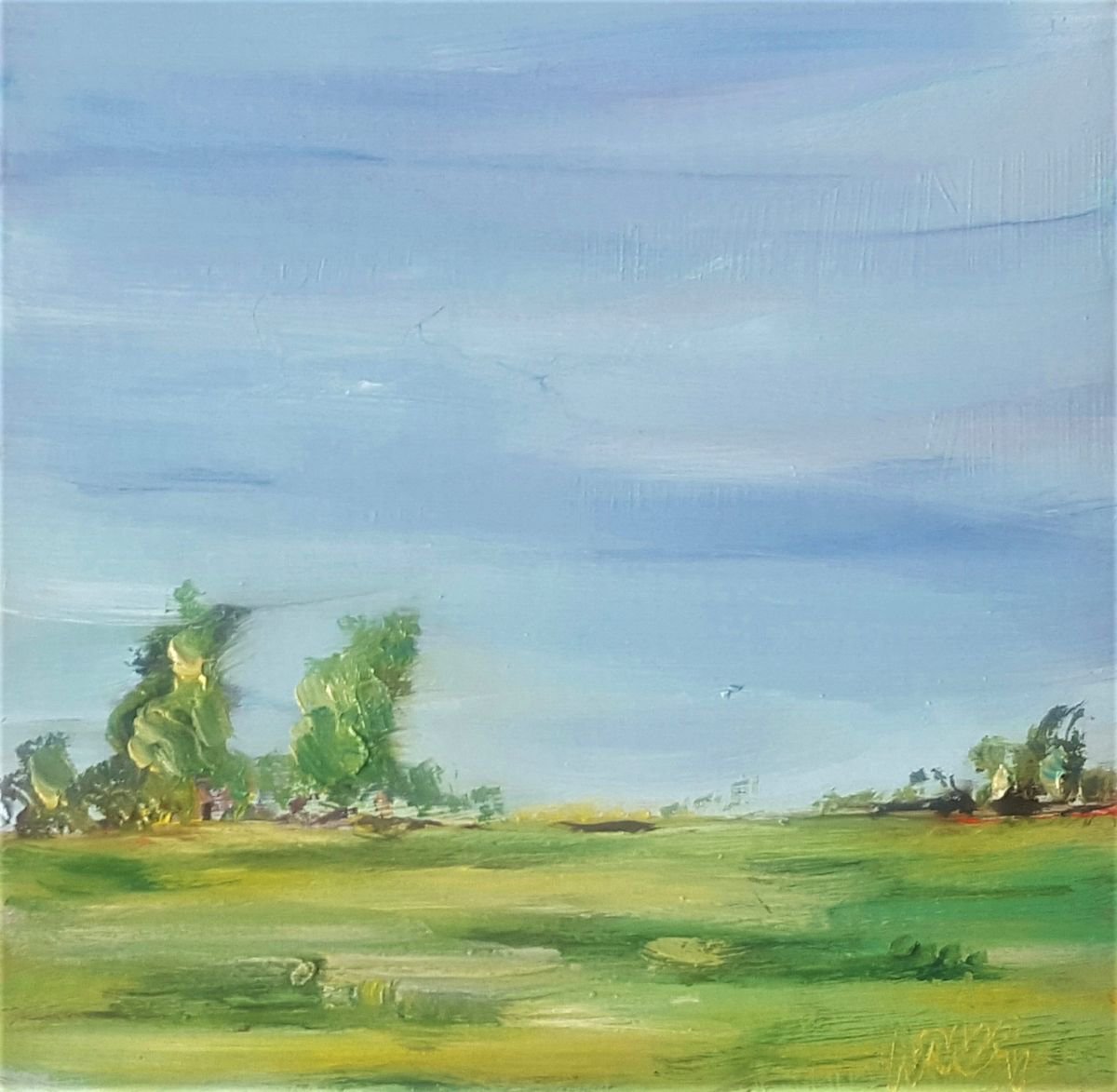 Sunshine meadow - Mini Landscape by Niki Purcell - Irish Landscape Painting