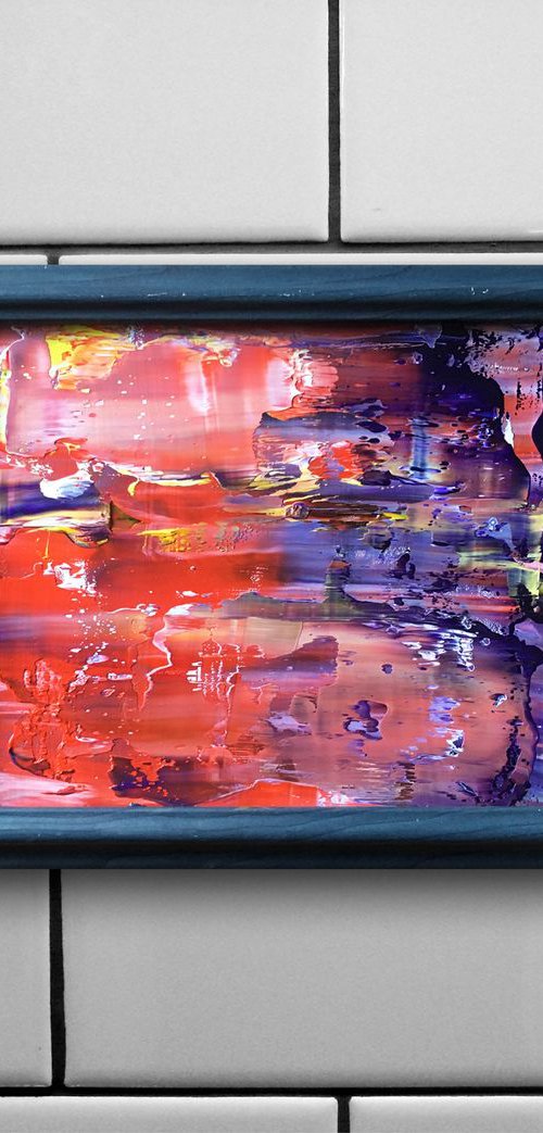 "Melt My Heart" - FREE USA SHIPPING - Original PMS Micro Painting On Glass, Framed - 11.5 x 10 inches by Preston M. Smith (PMS)