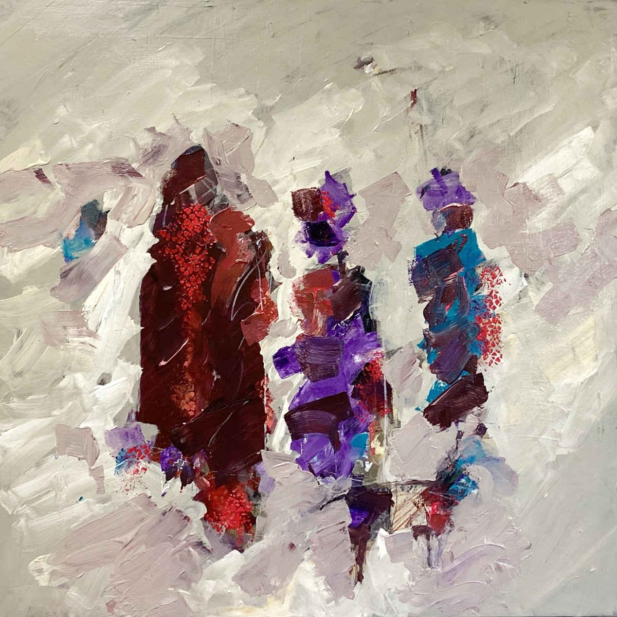 Walking The Boulevard By Irene Wilkes, 24 X 24, Artwork For Sale On Artfinder