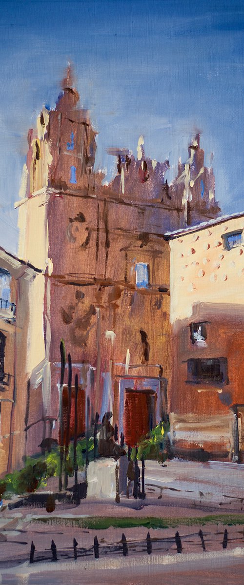 Salamanca. View from the Calle Mayor. Original oil. Medium FORMAT URBAN ARCHITECTURE spain castilla y leon heritage by Sasha Romm