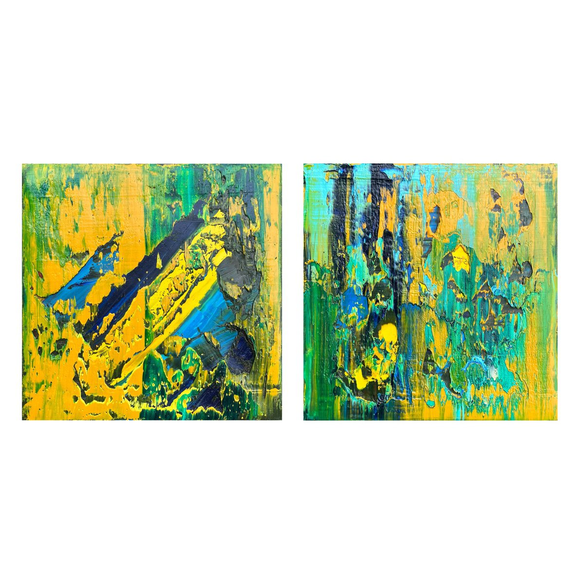 Abstract Oil Painting By Svitlana Andriichenko, 24 X 12", Collection Of 2 Oil Paintings, Original Artwork