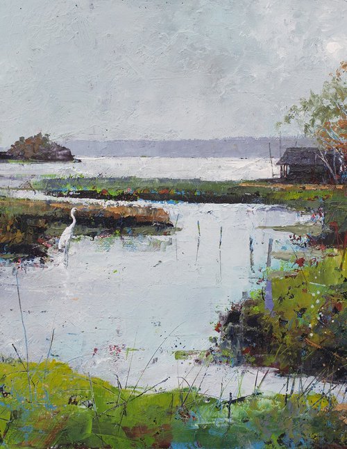 Egret's estuary by Chris Matthews