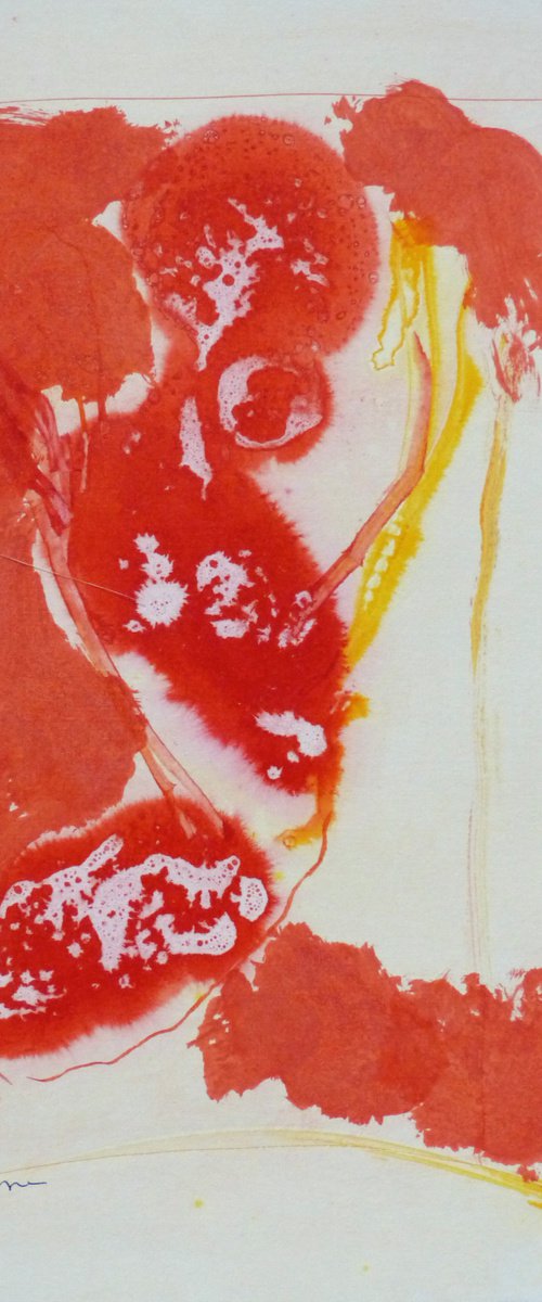 Red Abstract 2, 29x40 cm by Frederic Belaubre