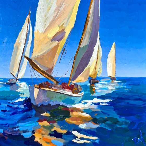 Sailing Blue Reflections