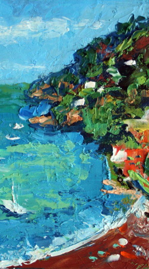 Positano. Italy / FROM MY A SERIES OF MINI WORKS / ORIGINAL OIL PAINTING by Salana Art Gallery