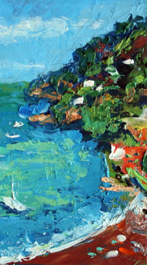 Positano. Italy / FROM MY A SERIES OF MINI WORKS / ORIGINAL OIL PAINTING by Salana Art / Svetlana Samovarova