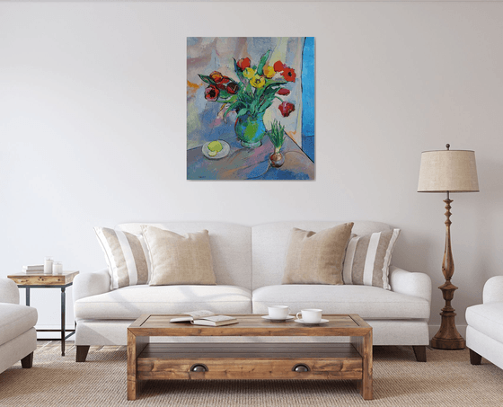 Still life with tulips