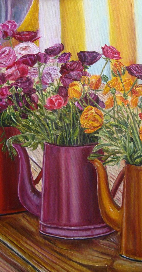 Jugs of roses by Olga Knezevic