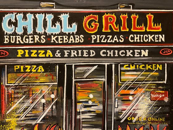 Chill Grill  - Original on canvas board