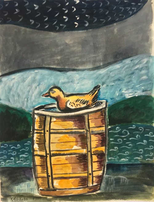 Duck on A Barrel by Roberto Munguia Garcia