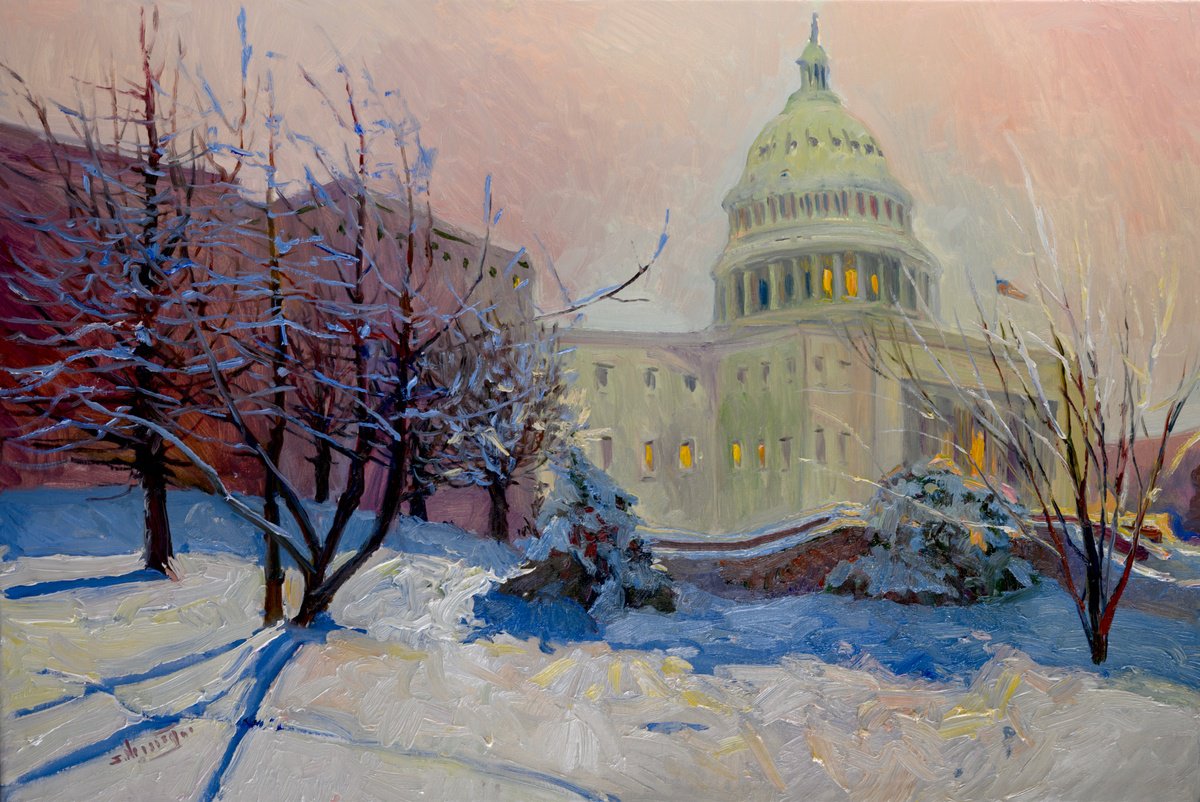 Capitol Building in Washignton DC, Dusk, Winter by Suren Nersisyan