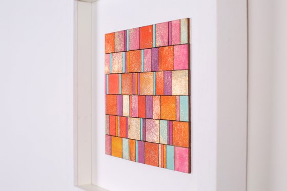 Orange, Pink & Gold Grid Miniature