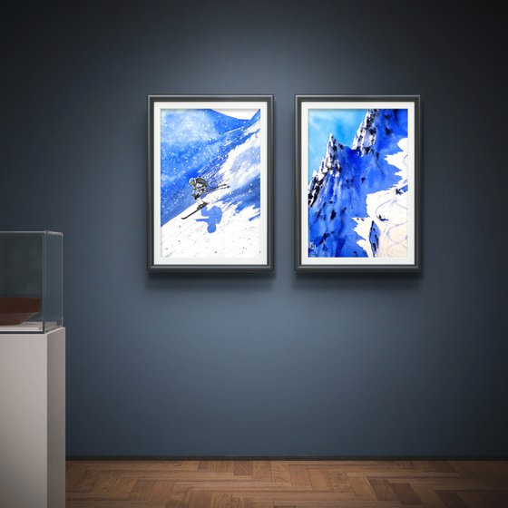 Skiers in the Alps mountians