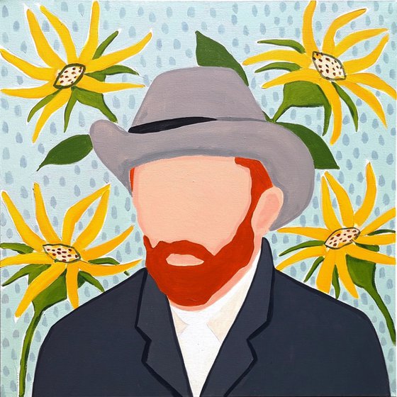 Van Gogh with Sunflowers and Felt Hat