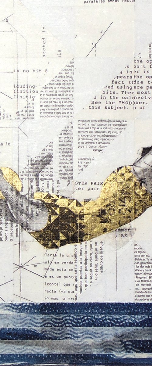 Collage_11_30x30 cm_Golden swimmer by Manel Villalonga