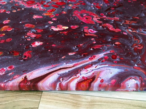 "Molten" - FREE USA SHIPPING - Original Abstract PMS Fluid Acrylic Painting - 16 x 20 inches