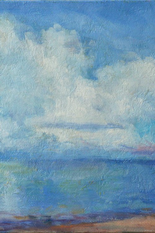 Sea and white clouds by Vachagan Manukyan