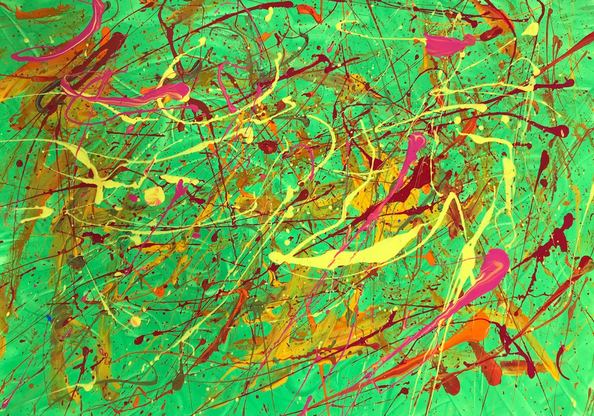 Abstract Painting By Anastasia Terskih, 12 X 8, Greenland, Original Artwork