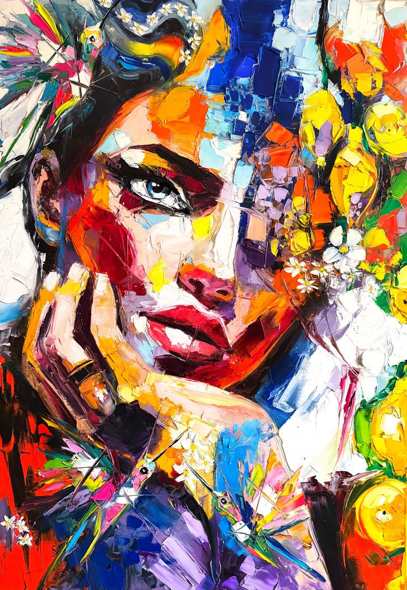 Expressive Oil Painting , Where Daisies Keep Secrets By Lana Frey, 28 X 39, Artwork For Sale On Artfinder