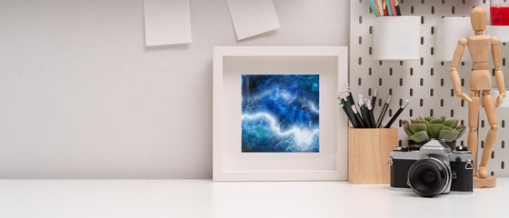 Blue galaxy and Milky Way - original skyscape painting