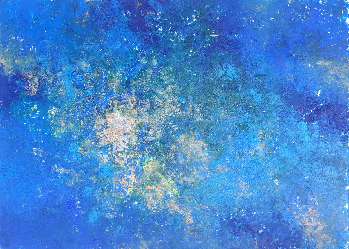 Organic Abstract Painting By Olga Onopko, 28 X 20", Star Dust, Original Artwork