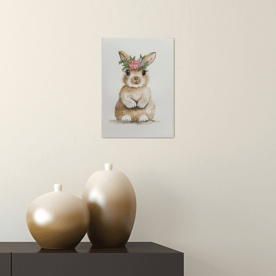 Bunny Rabbit with flowers