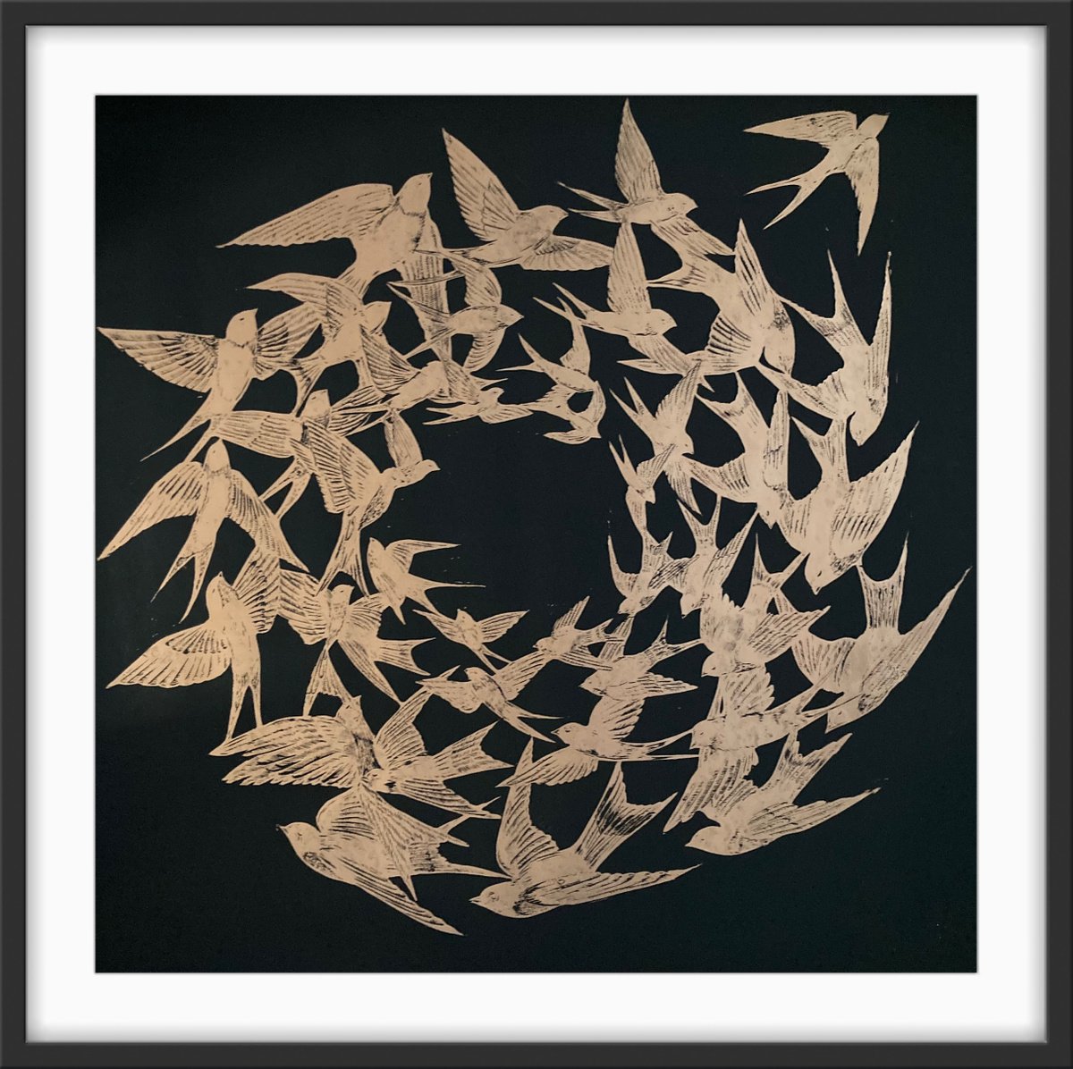Linocut , Flight Risk - Linocut By Amy Cundall, 25 X 25, Artwork For Sale On Artfinder