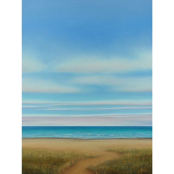 Sandy Path - Modern Blue Sky Seascape