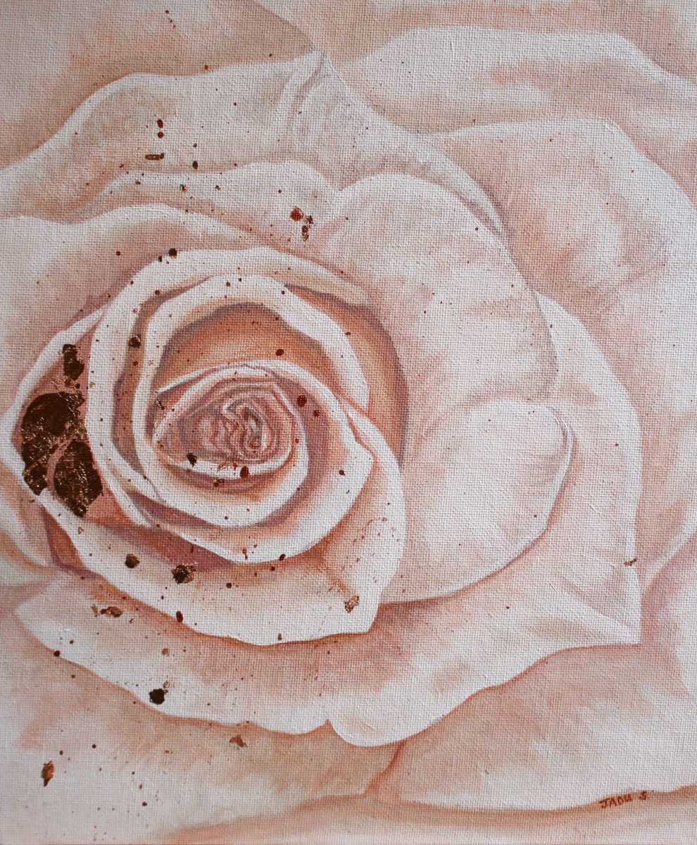 Rose Gold Acrylic painting by Jadu Sheridan Artfinder