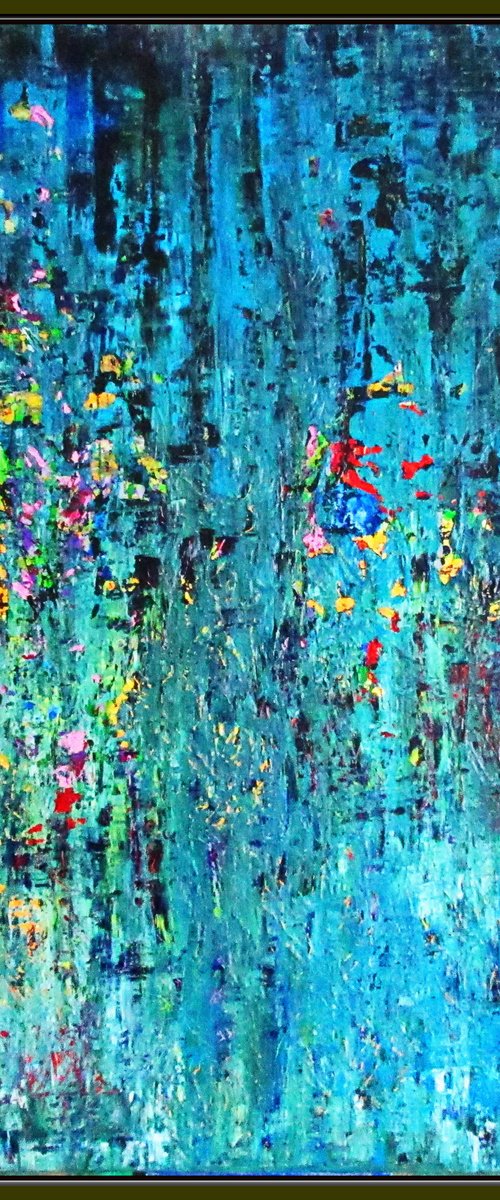 BLUE EXPLORING, RICHTER MODE, XL,  framed by Tomaž Gorjanc - Tomo
