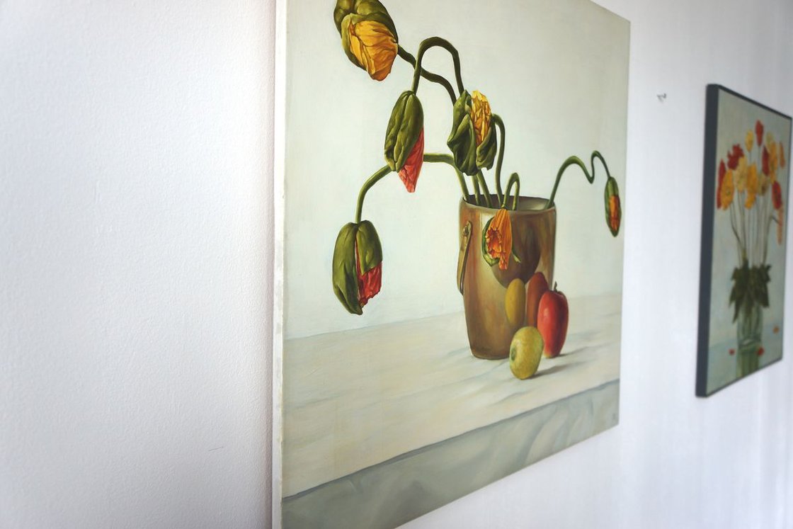 Still life with poppy seeds Oil painting by Marina PopkovaSologub