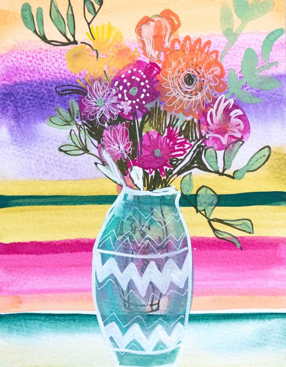 Joyful Vase of Flowers