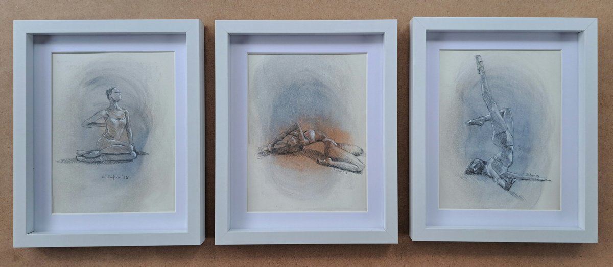 Portrait Drawing By Lee Jenkinson, 9 X 11", Female Forms 1, Original Artwork