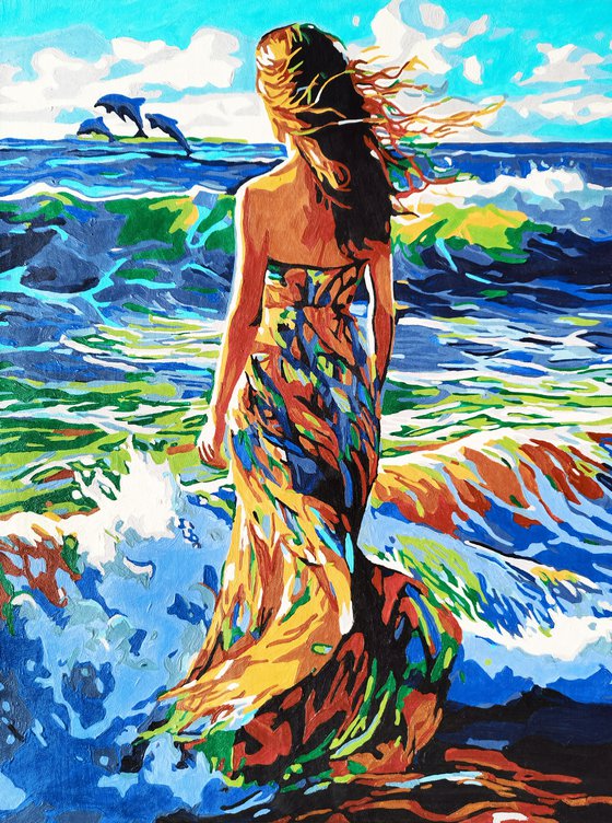 Woman on the seashore