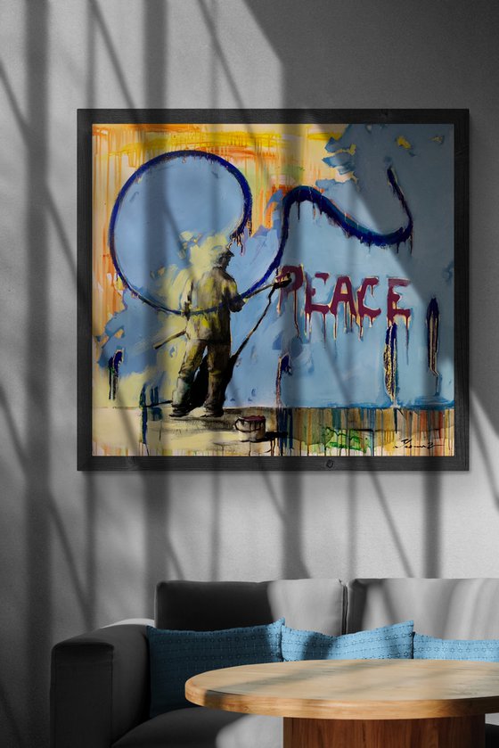 Big bright painting - "PEACE" - Pop art - Urban - Expressionism - 2022