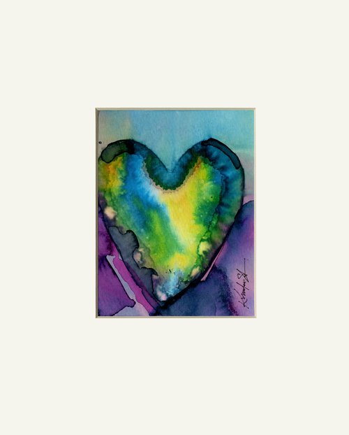 Eternal Heart 970 - Watercolor Heart Painting by Kathy Morton Stanion by Kathy Morton Stanion