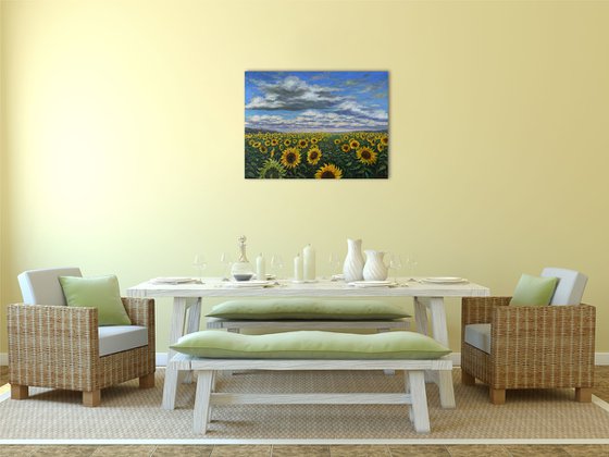 Sunflower Field - original landscape painting