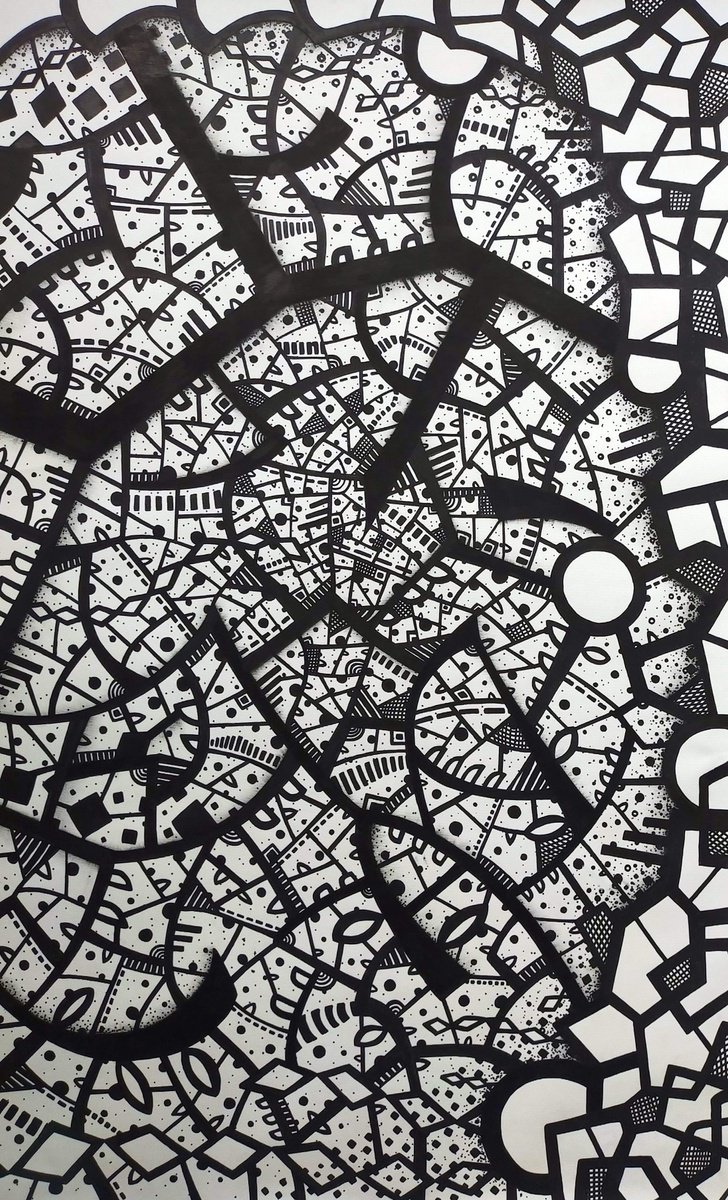 Abstract Acrylic Painting By Riccardo Ticco Capparella, 42 X 67", Starlight #4, Original Artwork