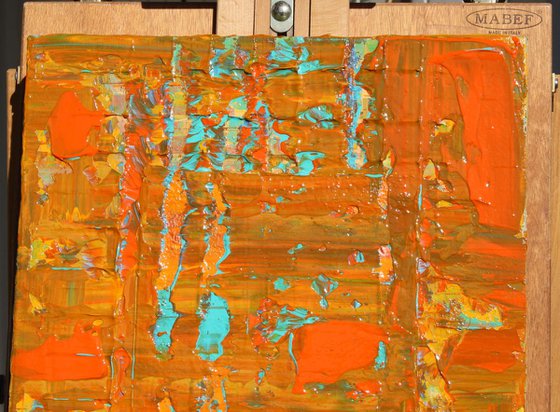 Abstract Orange, Yellow, Aqua Concept