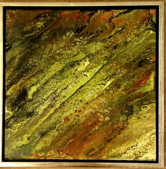 "Serpentia terrae " Original  acrylic painting on canvas 44x44x4cm.ready to hang,framed