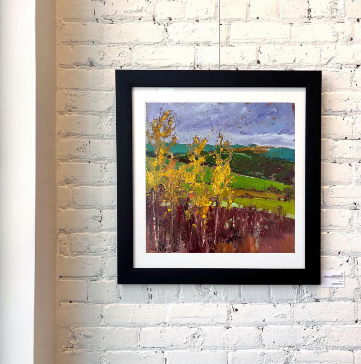 Expressive Landscape Oil Painting By Olha Laptieva, 9 X 9", Golden Leaves Of Young Trees, Original Artwork