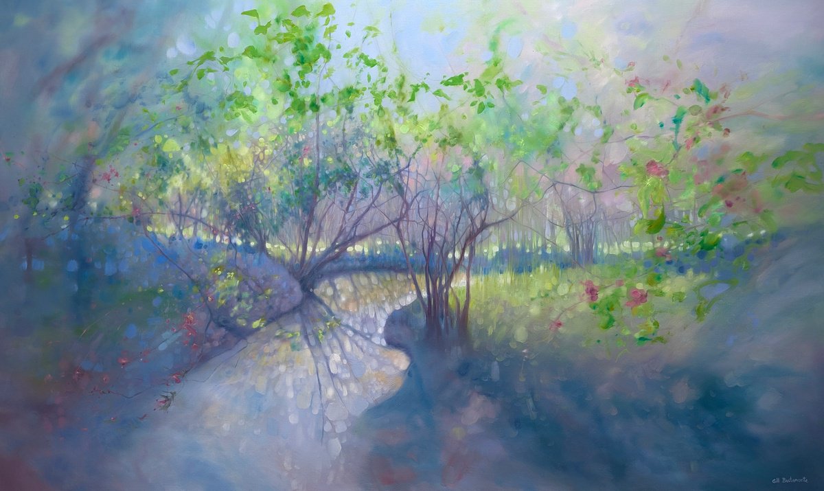 Expressive Landscape Oil Painting By Gill Bustamante, 60 X 36, Beltane, Original Artwork