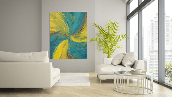 TURMOIL - yellow and blue.