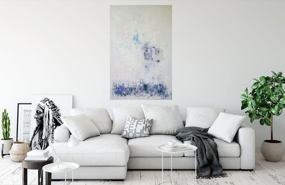 MEMORIES II Large Abstract painting 31.5 x 47.2 in