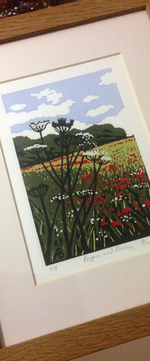 Poppies and Parsley, framed by Alexandra Buckle