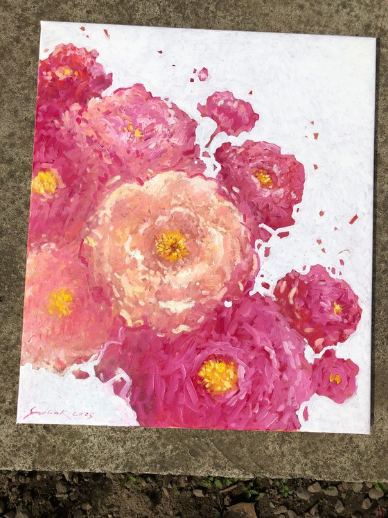 Colourful peonies