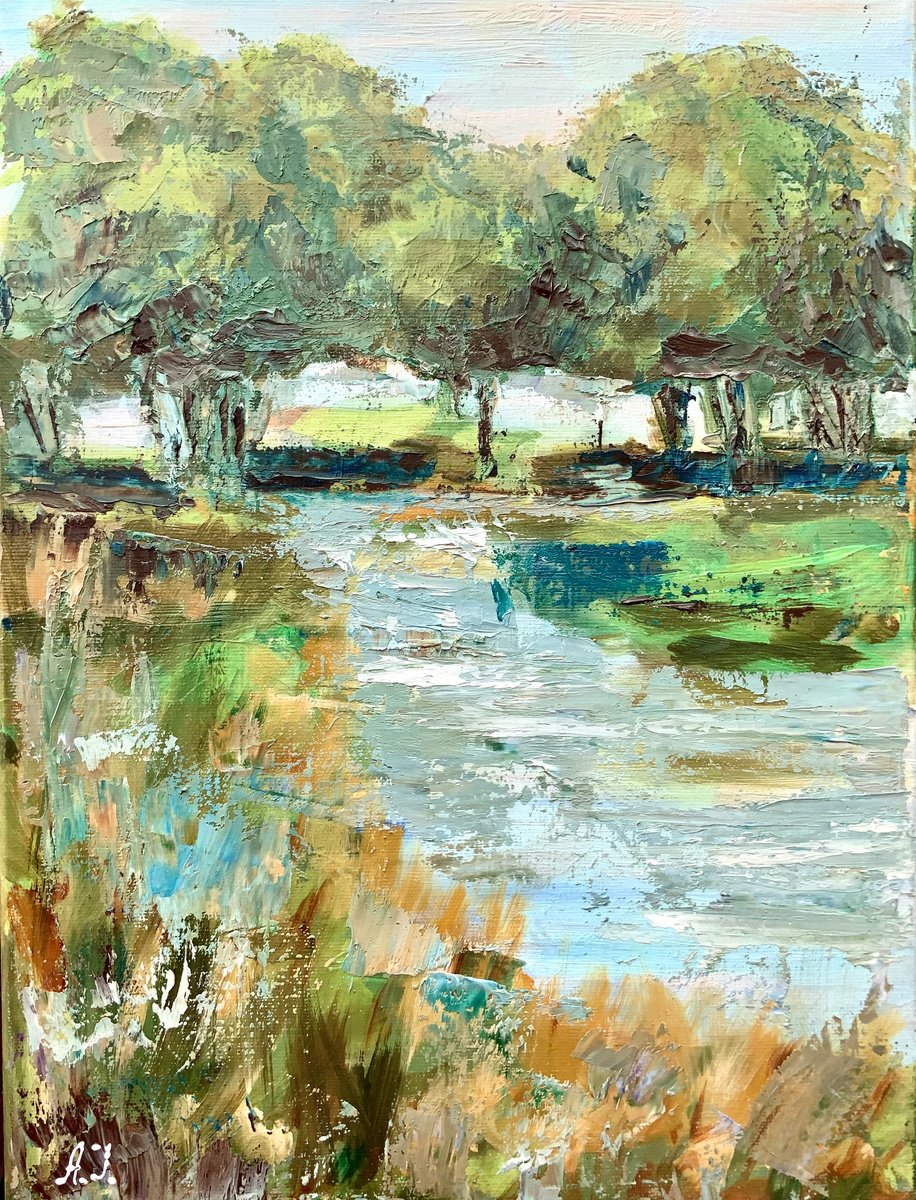 Riverside - landscape, river, trees by Alexandra Jagoda (Ovcharenko)